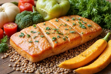 Immagine di un piatto sano e colorato